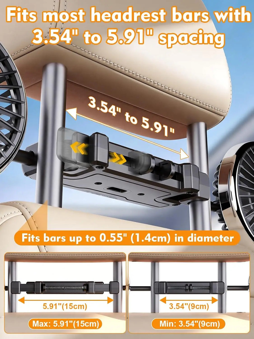 360° Dual USB Car Fan