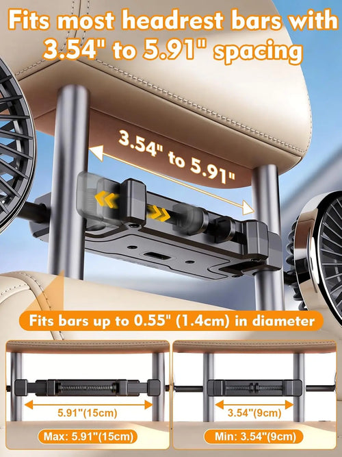 360° Dual USB Car Fan
