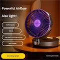 5000mAh Foldable Glow-in-the-Dark Fan Wall Mount Portable Quiet High-Speed Air Circulation Fan for Students Office Desk Fan