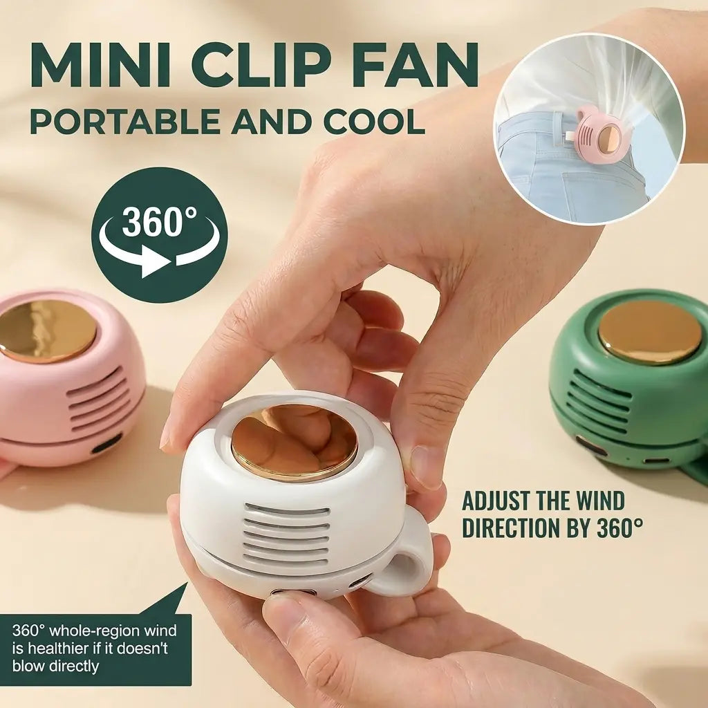 360° Rotatable Portable Mini Clip-on Fan